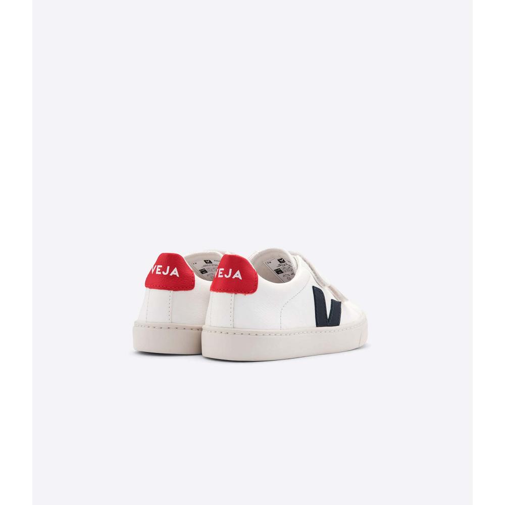 Kids' Veja ESPLAR CHROMEFREE Sneakers White/Black/Red | SG 835PJJ